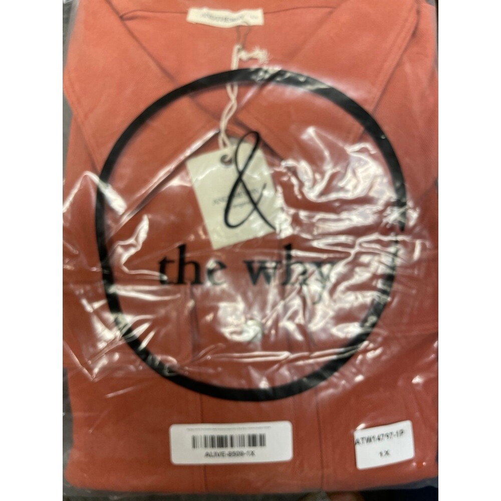 And the why shirt ANDTHEWHY shacket peace sign snaps snap front long sleeve 1X - Picture 4 of 7